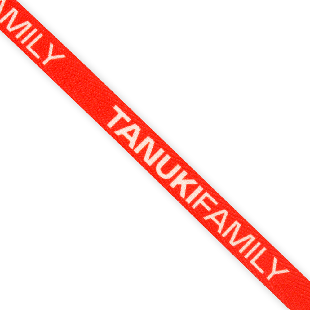 Киперная лента TANUKI FAMILY — Вид печати:Шелкография на лентах — Материал: Киперный — Ленты для пошива одежды